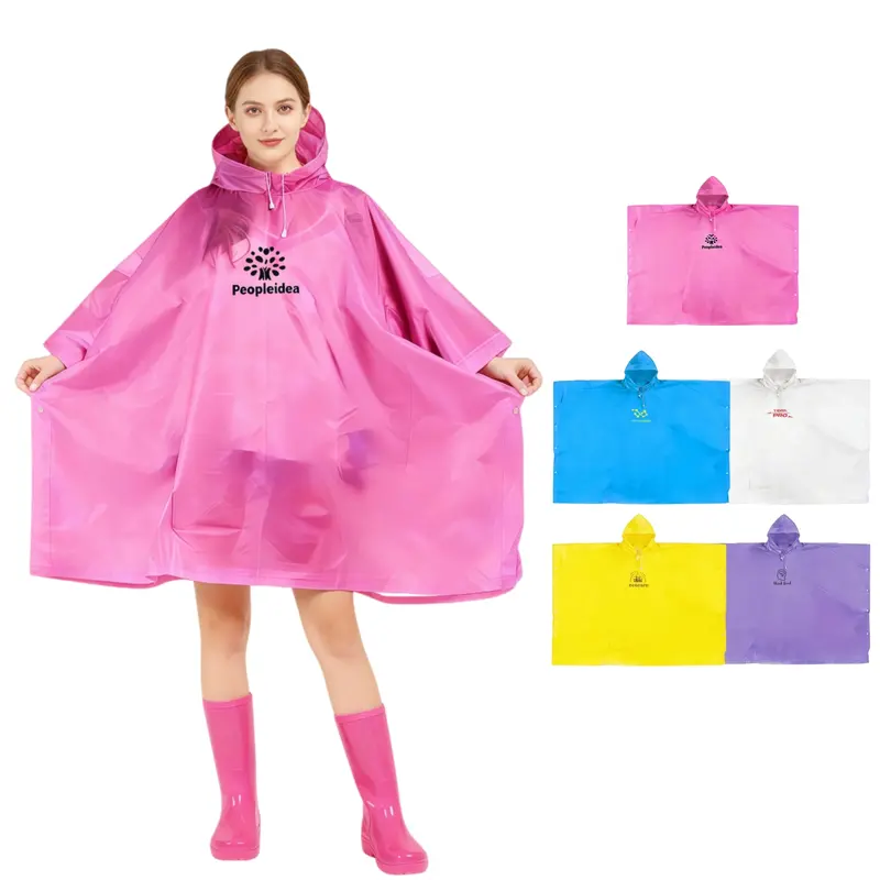 Reusable Adult PEVA Screen Print Rain Poncho – Jackets