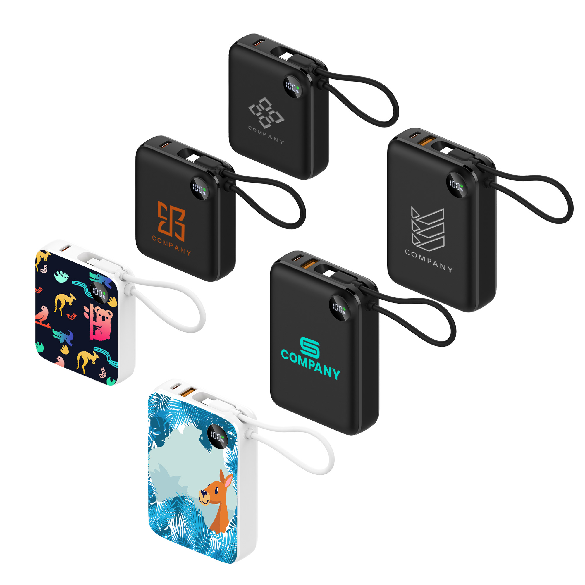 10000mAh Power Bank with Charging Cable