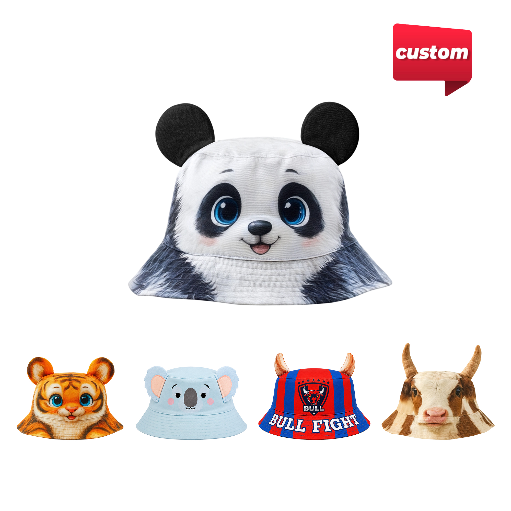 Custom Animal-Ear Bucket Hat