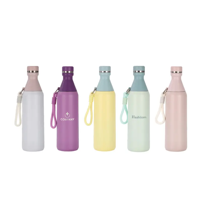 500ML Stainless Steel 2 in 1 Double Wall Slim Bottle – Drink Bottles – available in green, pink, purple, white colours and 1 more