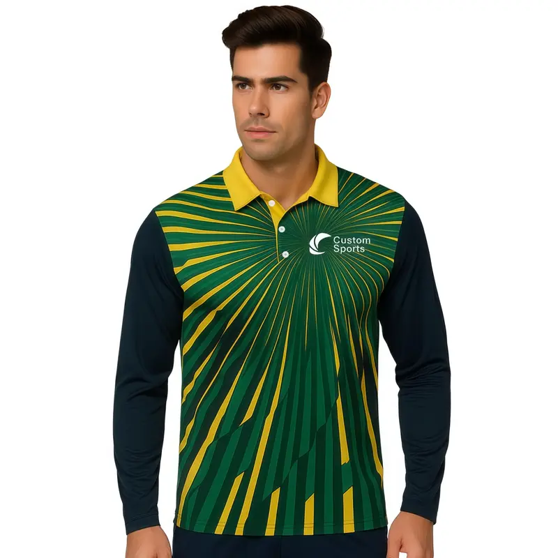 100% Poly Milk Silk Sublimated Sport Long Sleeves POLO – Polo Shirts