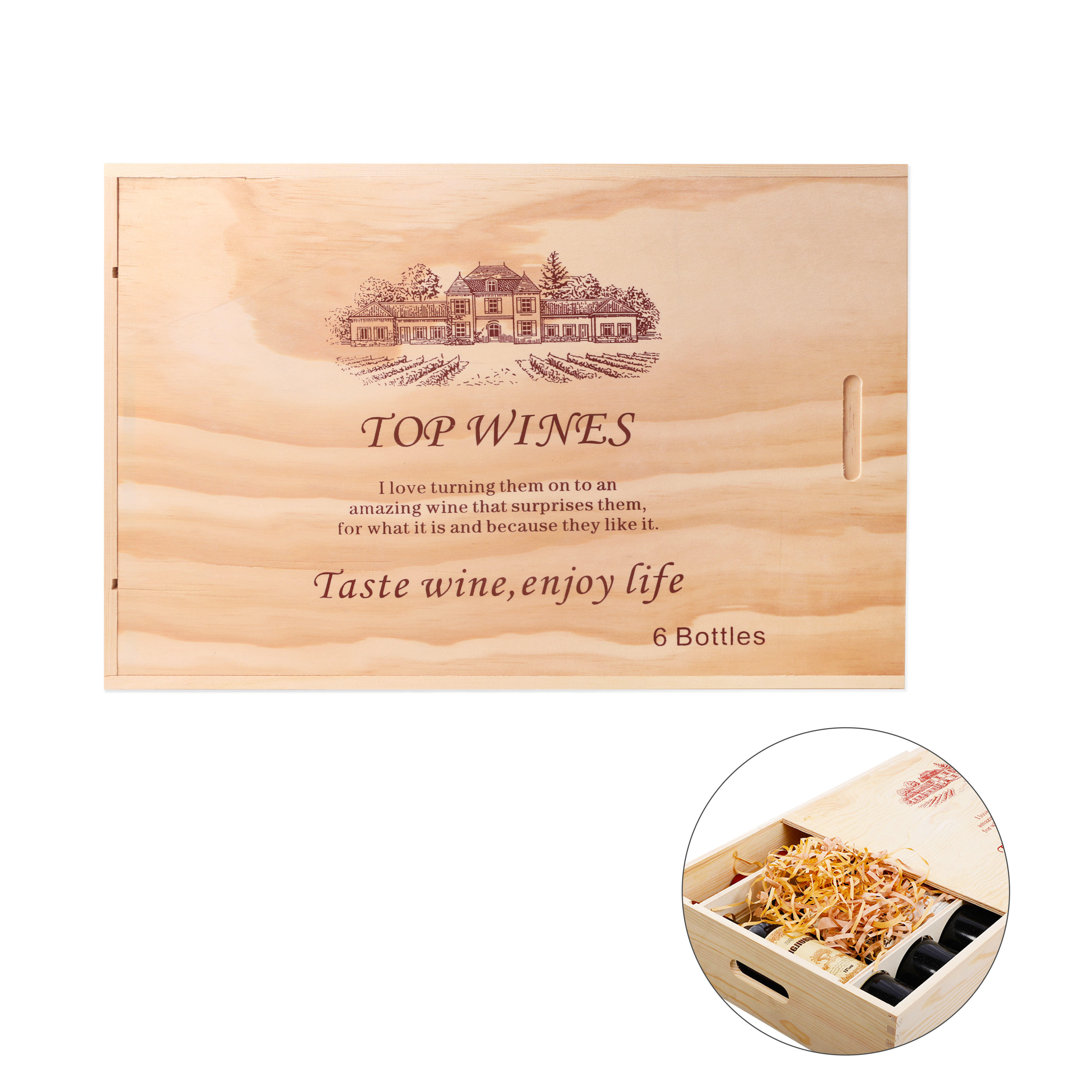 Six-pack Wooden Wine Gift Box