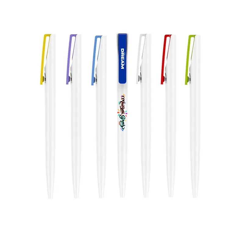Simple Pen - Creamy White Barrel – Plastic Pens – available in blue, green, purple, red colours and 2 more