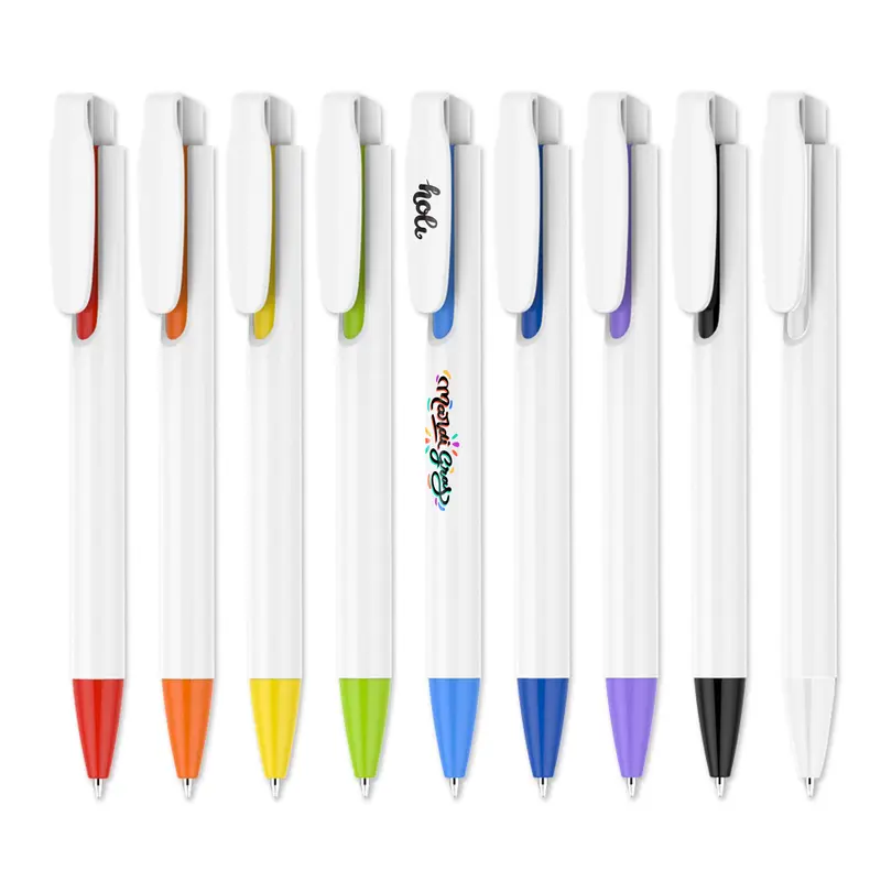 Fan Pen - Creamy White Barrel – Plastic Pens – available in black, blue, green, orange colours and 4 more
