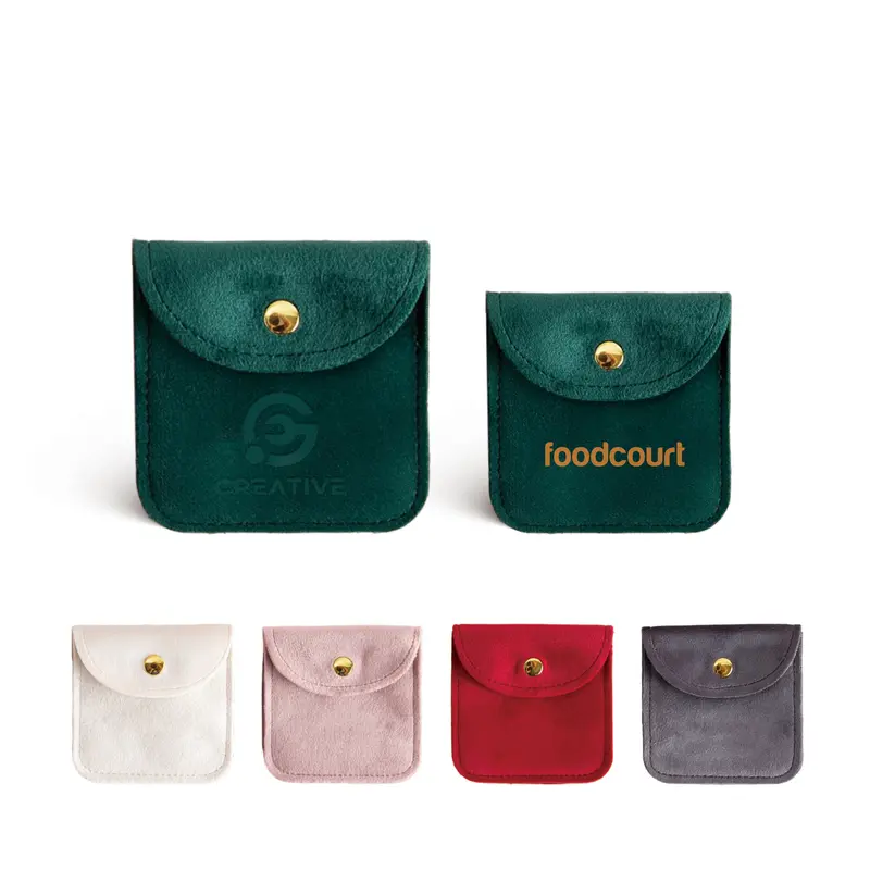 Square Velvet Jewellery Pouch – Misc Homeware – available in green, grey, pink, red colours and 1 more
