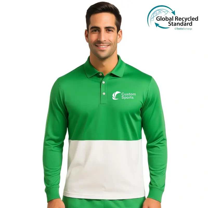 Unisex Adults RPET Milk Silk Sublimated Basic Long Sleeves POLO – Polo Shirts
