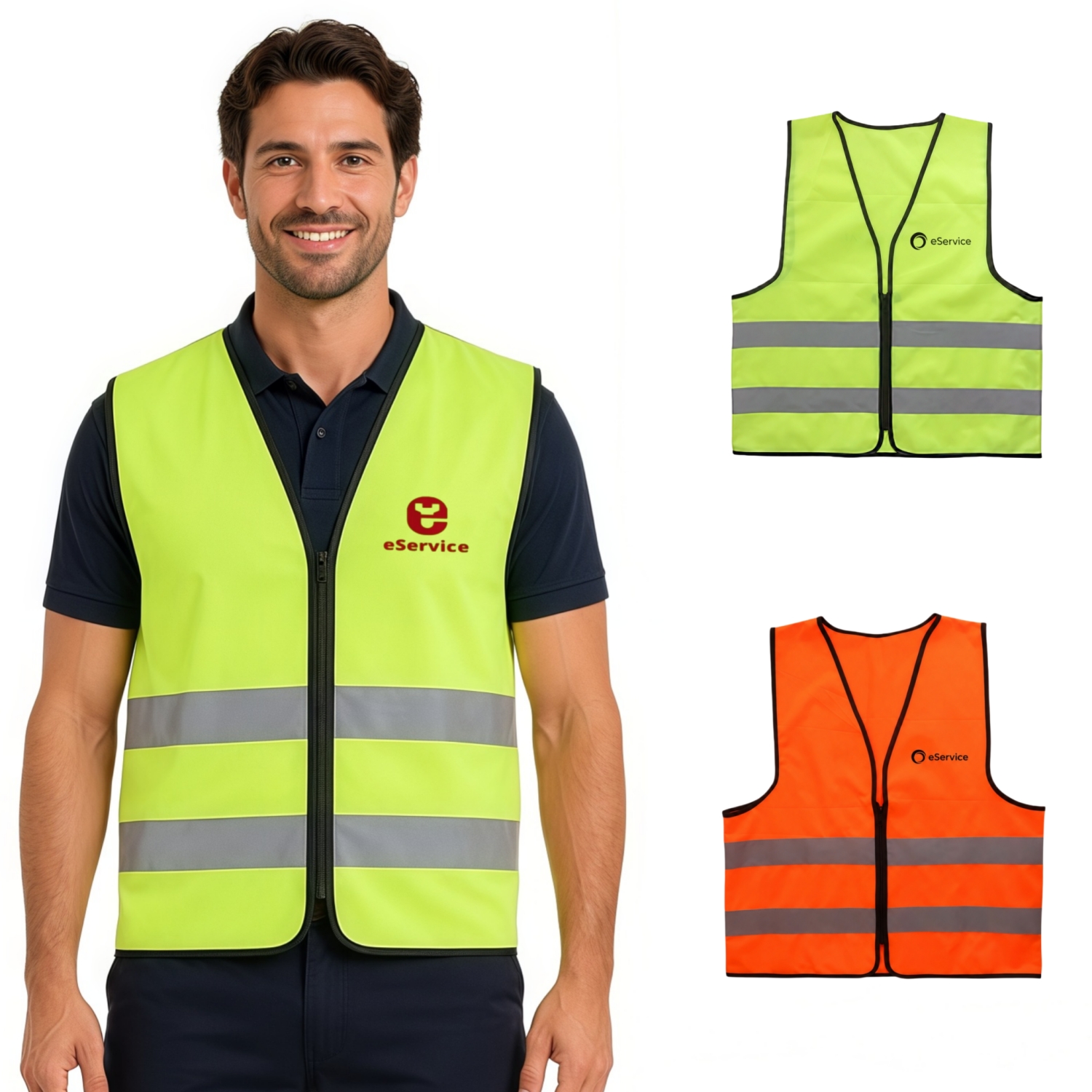 Unisex Adults Classic Hi-Vis Vest with Horizontal Reflective Tape