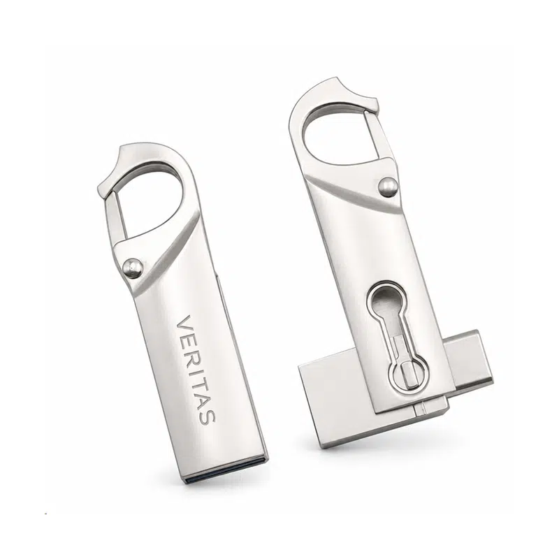 Clip Lock Flash Drive – USB Drives – available in silver colour