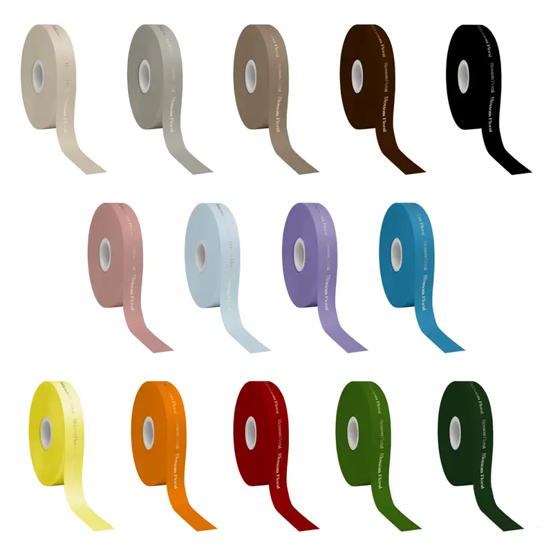 16mm Hot Stamping Satin Polyester Ribbon – Ribbons – available in beige, black, blue, brown colours and 8 more