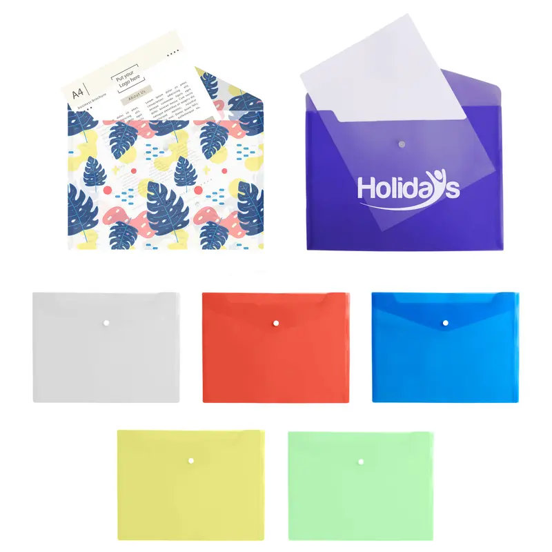 A4 Clear File Envelope – Notepads – available in blue, green, multi, purple colours and 3 more