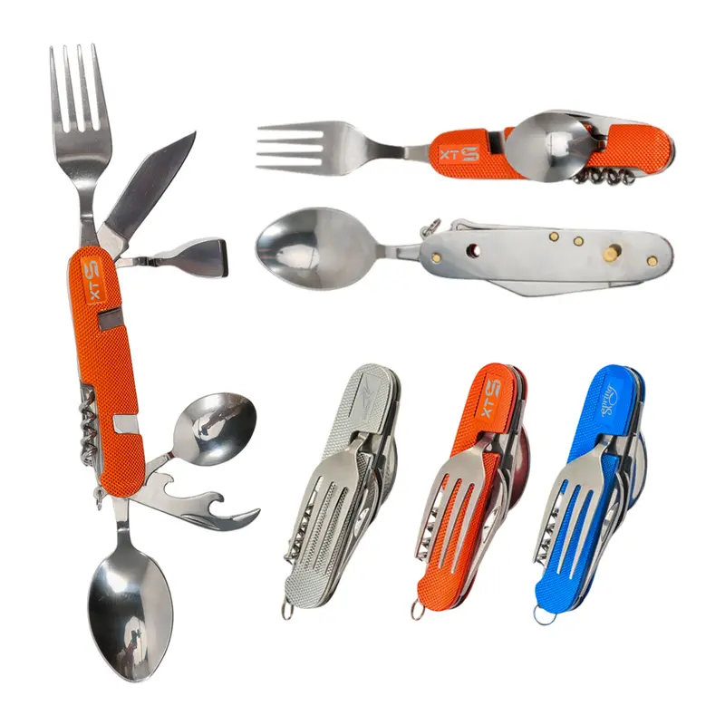 10-in-1 Multi-Function Camping Flatware Utensil – Misc Outdoors – available in blue, grey, orange colours