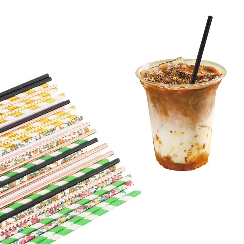 Custom Disposable 3-ply Straight Drinking Paper Straw – Drinking Straws – available in multi colour