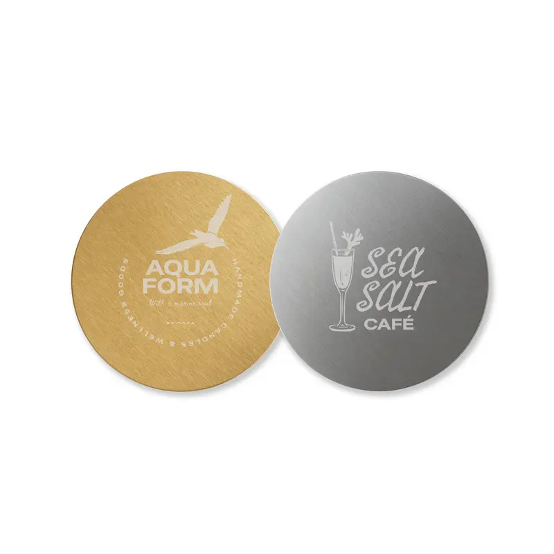 Round Metal Coaster – Coasters – available in gold, silver colours