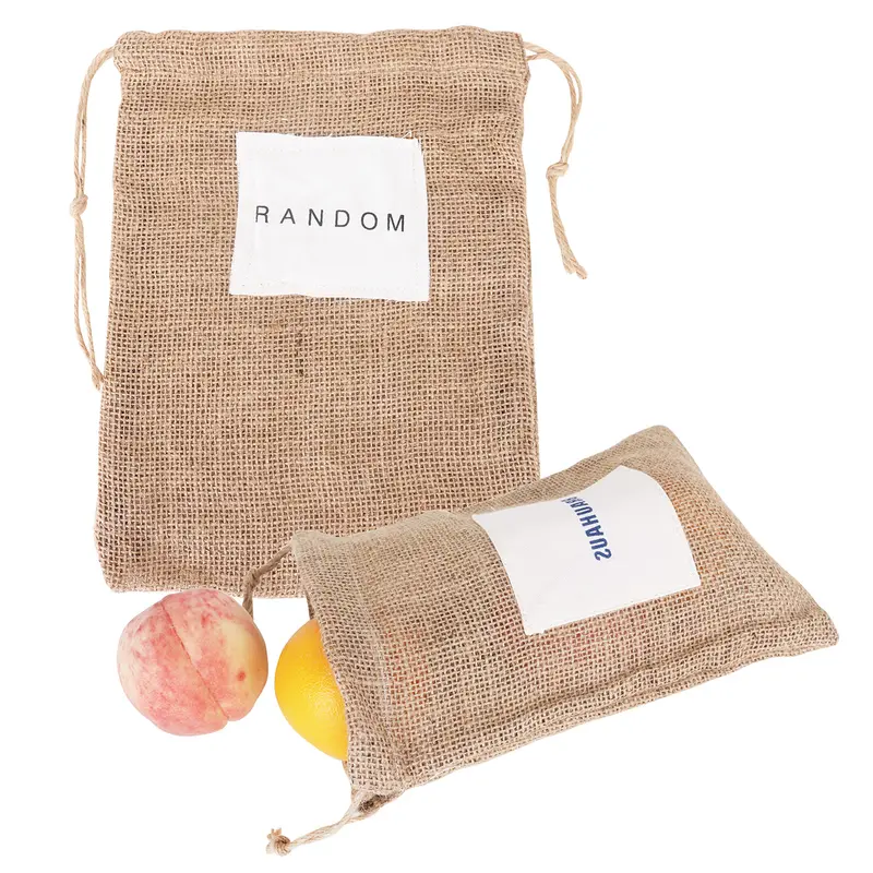 Jute Net Produce Bag – Drawstring Bags – available in beige colour