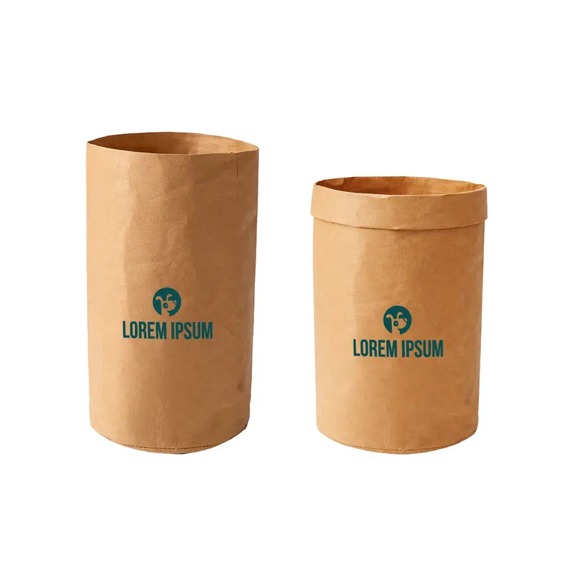 Small Washable Kraft Paper Bag(Dia 120 x 230 (H)mm) – Paper Bags – available in brown colour