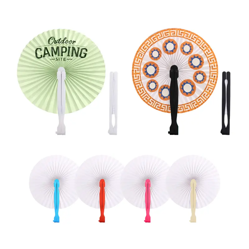 Round Plastic Handle Paper Fan – Misc Events