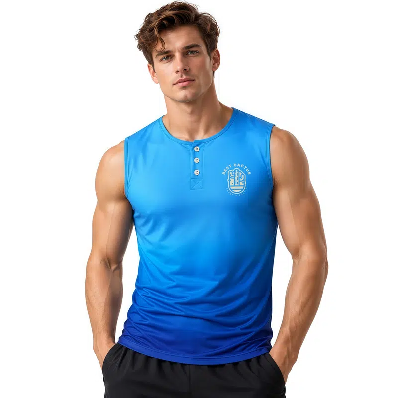 100% Polyester Micro Mesh Sublimated Buttoned Singlet