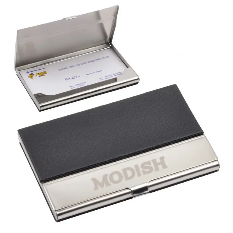 PU Leather Business Card Holder – Business Card Holders – available in black, silver colours