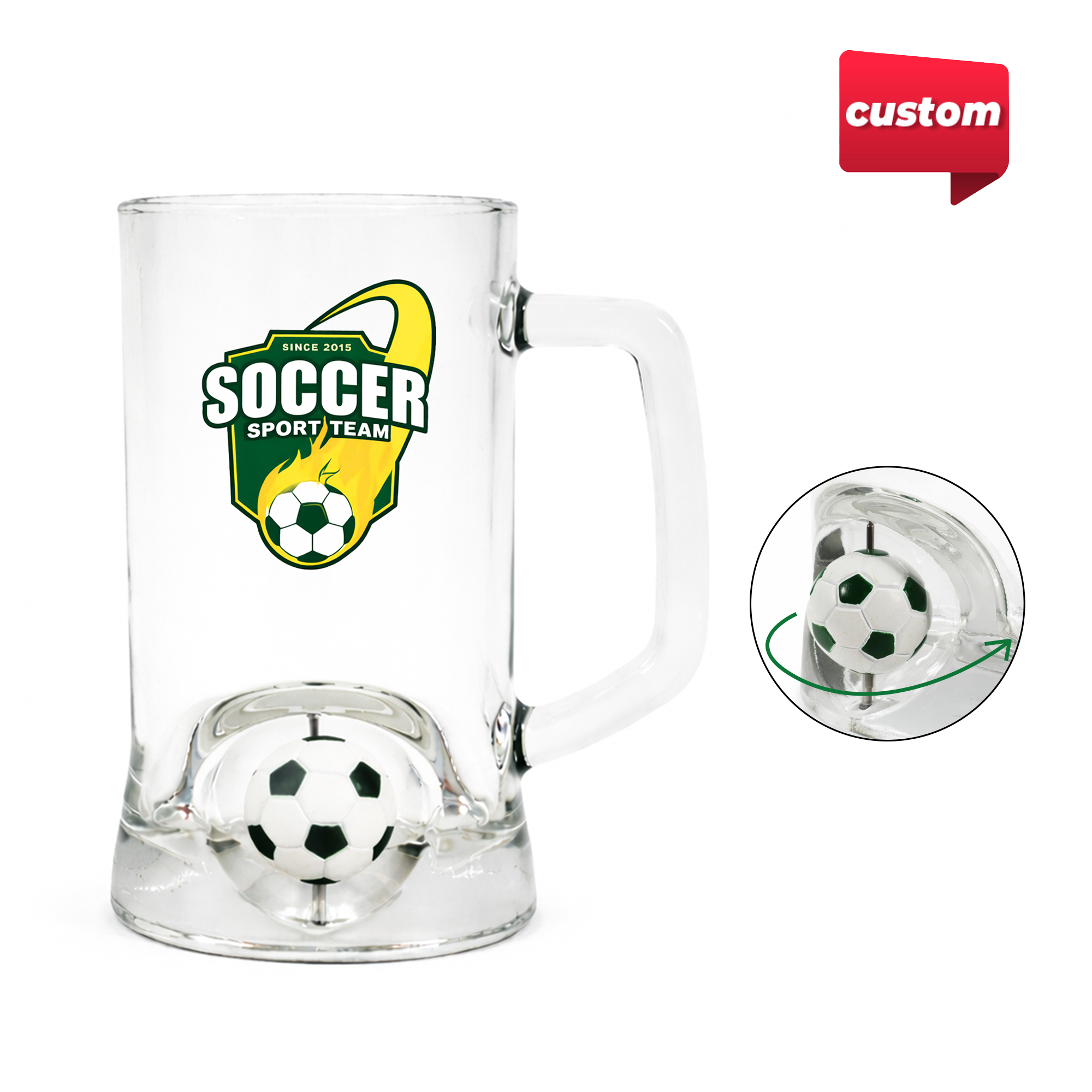 Beer Glass with Custom Spinner Toy