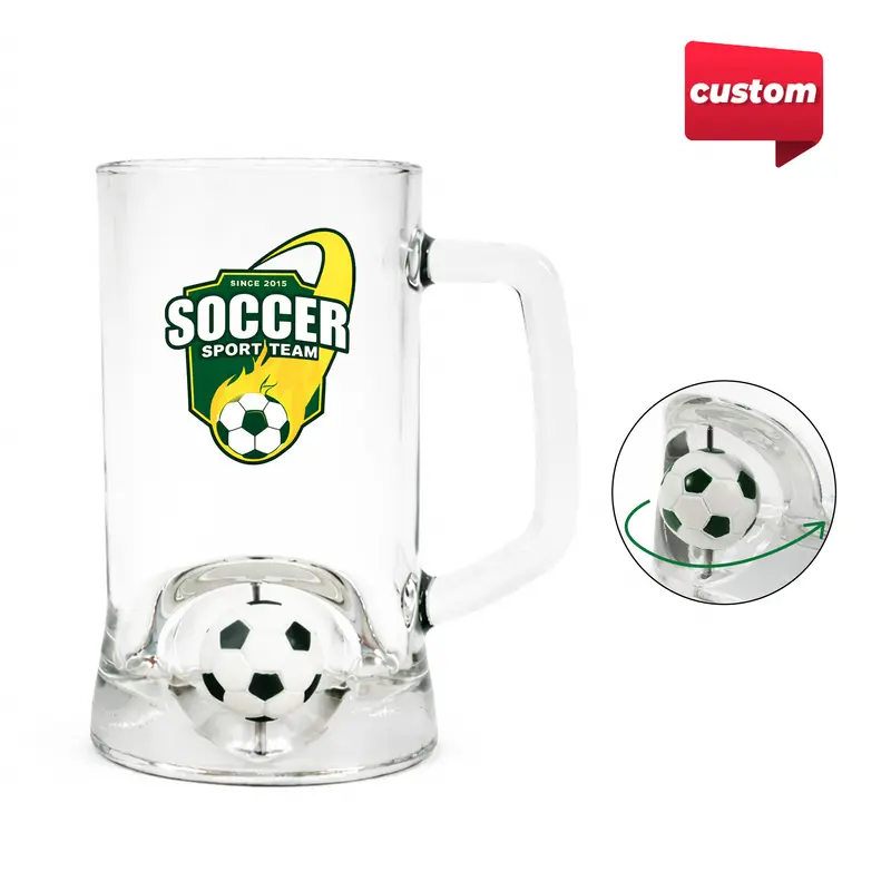 Beer Glass with Custom Spinner Toy – Misc Drinkware – available in white colour