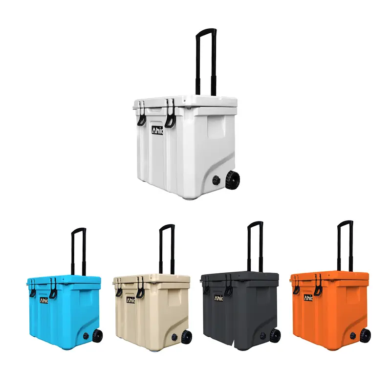 31L Cooler Box with Wheels – BBQ Sets – available in beige, blue, grey, orange colours and 1 more