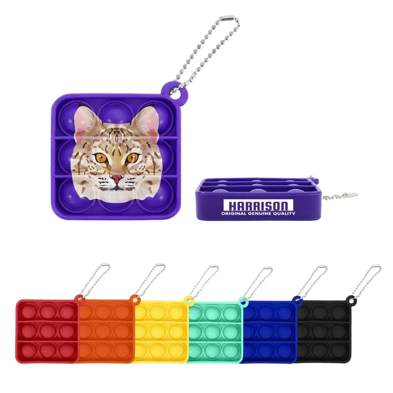 Square Fidget Keychain – Keyrings – available in black, green, orange, purple colours and 2 more