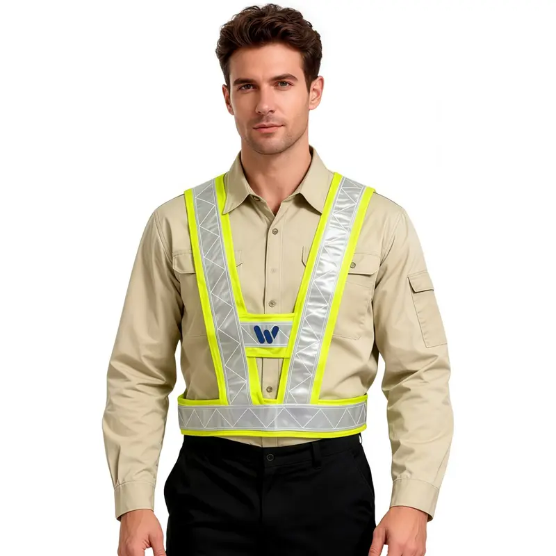 V-Shape Hi-Vis Reflective Adjustable Safety Vest – Roughalls & Overalls – available in yellow colour