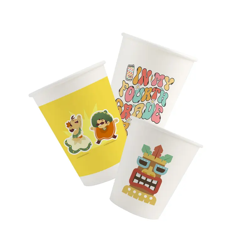 Custom Disposable Single Wall Paper Cups – Drink Bottles – available in white colour