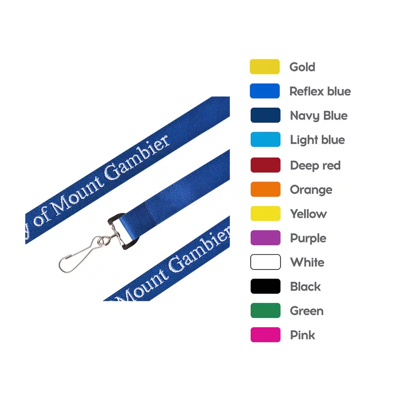Woven Lanyard – Lanyards – available in black, blue, gold, green colours and 7 more