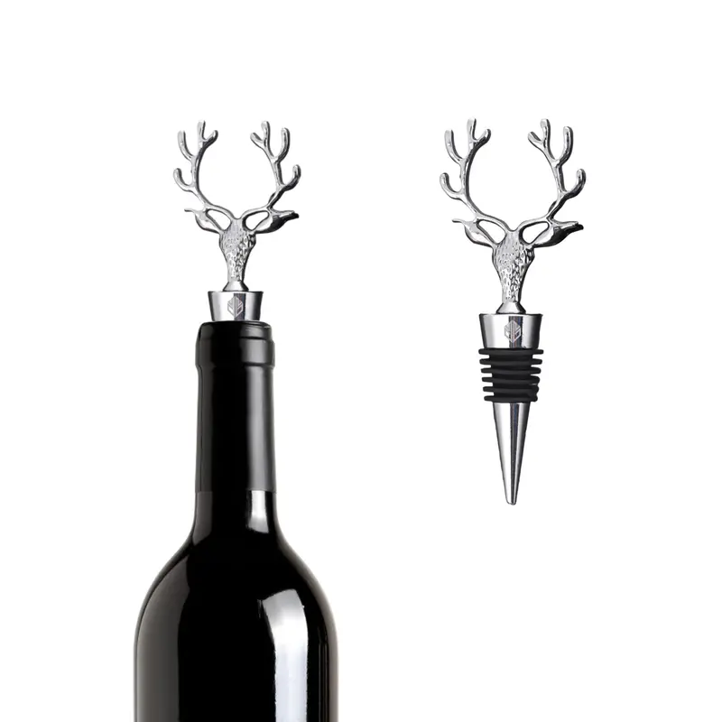 Deer Head Sealed Wine Stopper – Misc Drinkware – available in silver colour