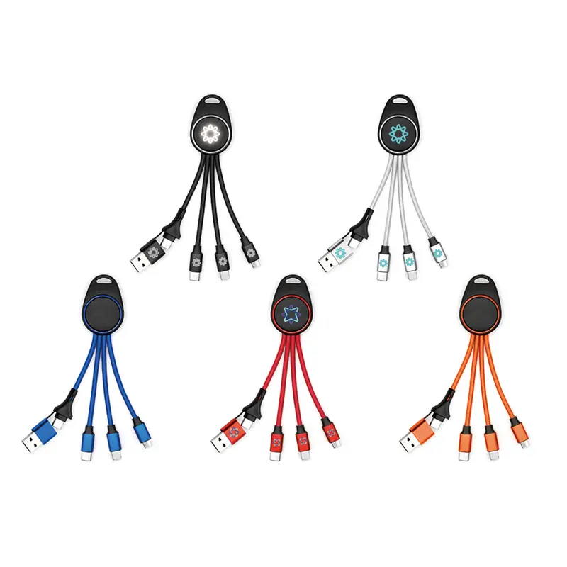 6-in-1 Light Up Charging Cable – Charging Cables – available in black, blue, orange, red colours and 1 more