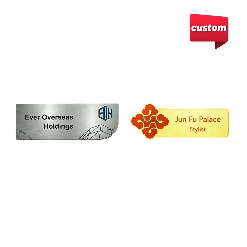 Custom Metal Name Badge – Name Badges – available in gold, grey, silver colours