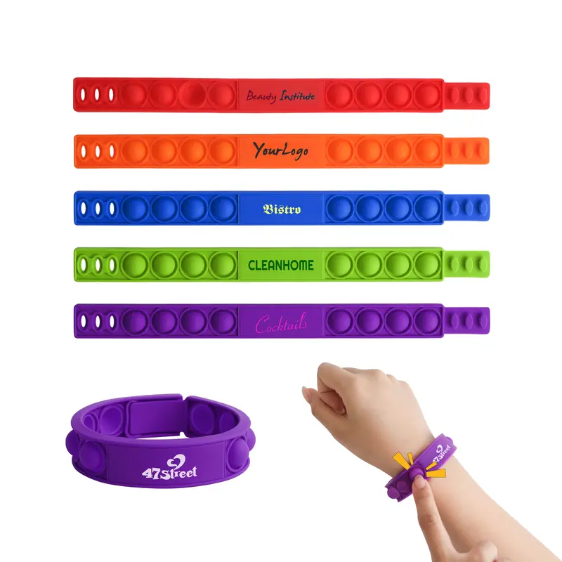 Pop Fidget Wristband – Novelty Items – available in blue, green, orange, purple colours and 1 more