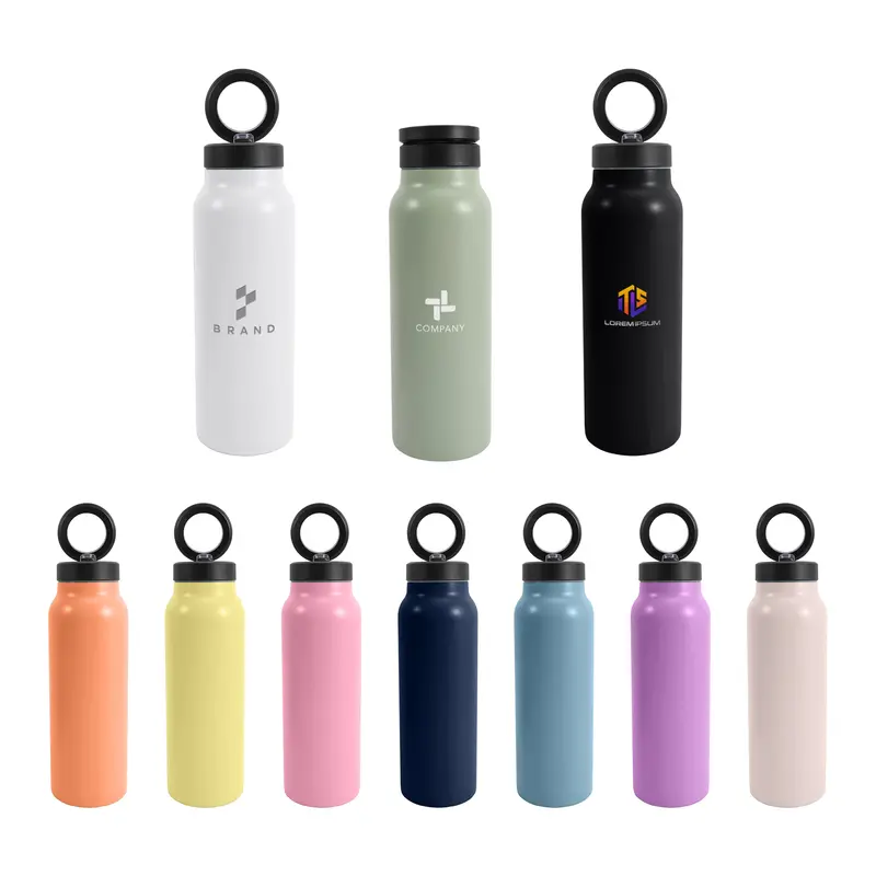 700ML Stainless Steel Vacuum Thermal Bottle with Magnetic Phone Holder – Drink Bottles – available in black, blue, green, orange colours and 4 more