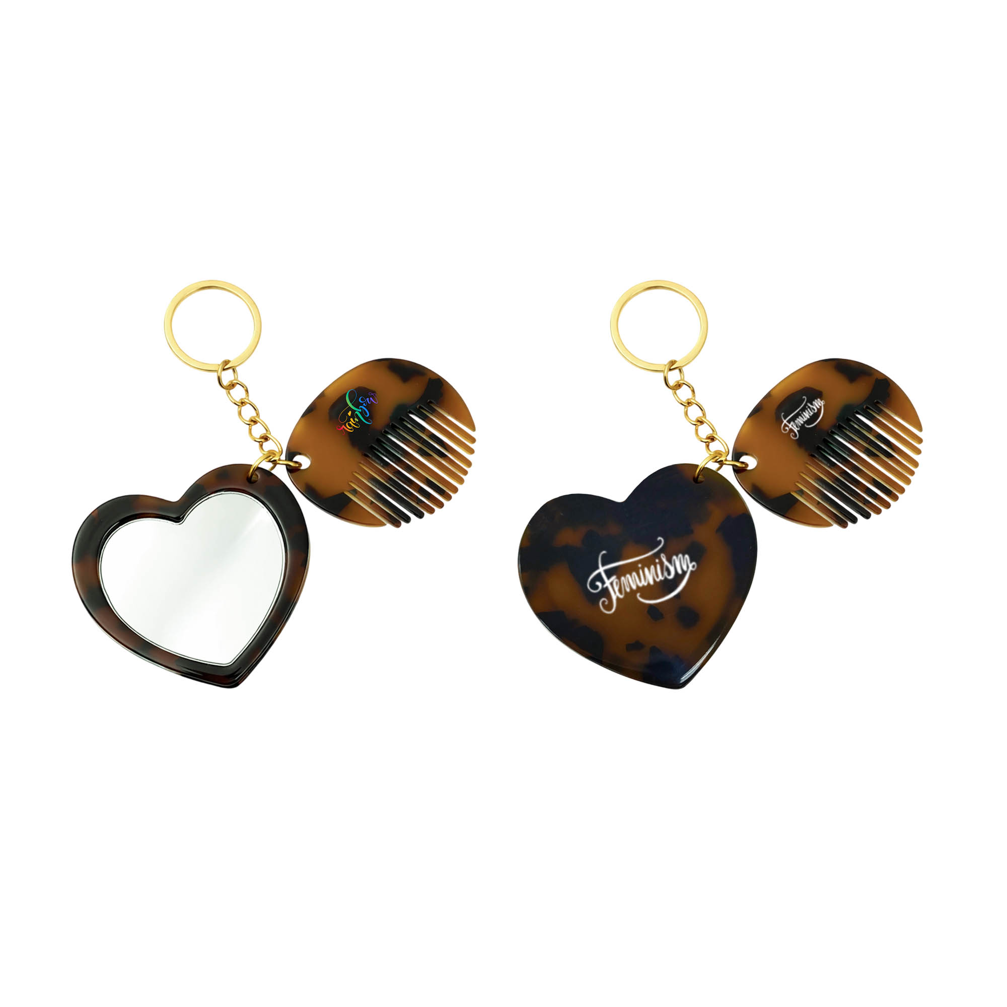 Mini Acetate Mirror Comb Keyring