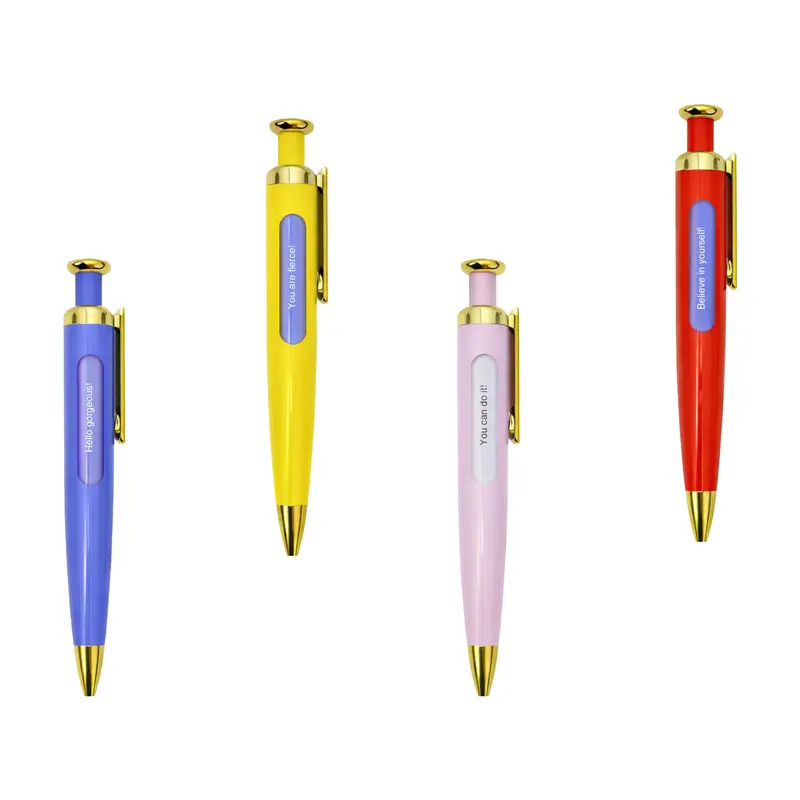 Rocket Shape Spin Message Pen – Misc Pens – available in pink, purple, red, yellow colours