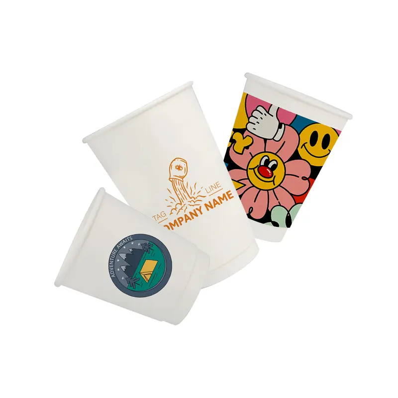 Custom Disposable Double Wall Paper Cups – Drink Bottles – available in white colour