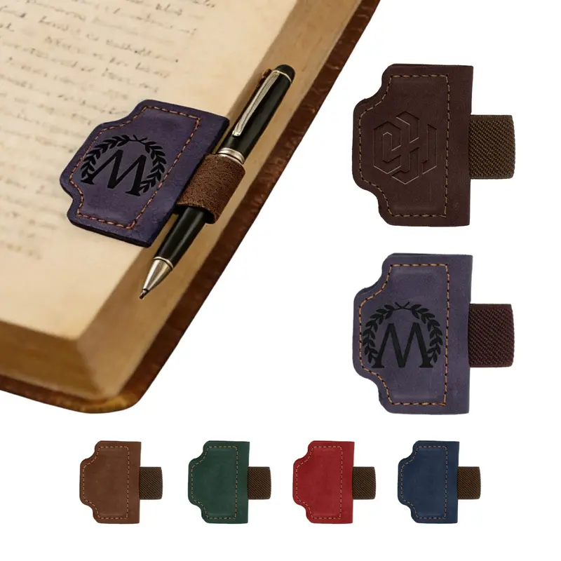 Magnetic Bookmark with Pen Clip – Desk Accessories – available in blue, brown, green, purple colours and 1 more