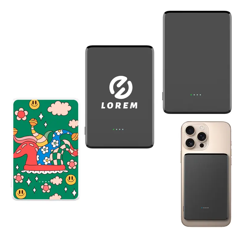 5000mAh Magnetic Wireless  Power Bank – Powerbanks – available in black, white colours