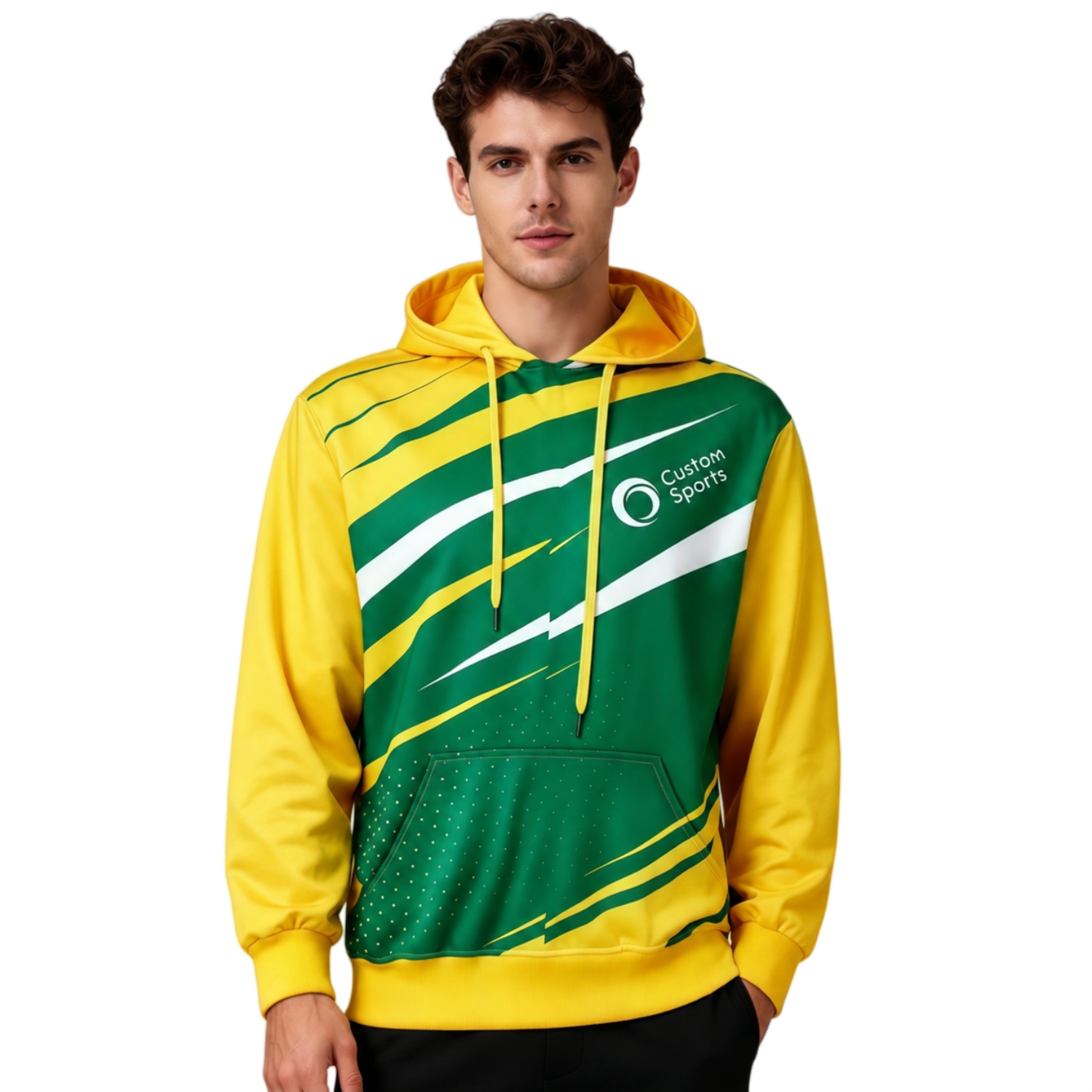 Unisex Adults Polyester Spandex Sublimated Hoodie With Pocket