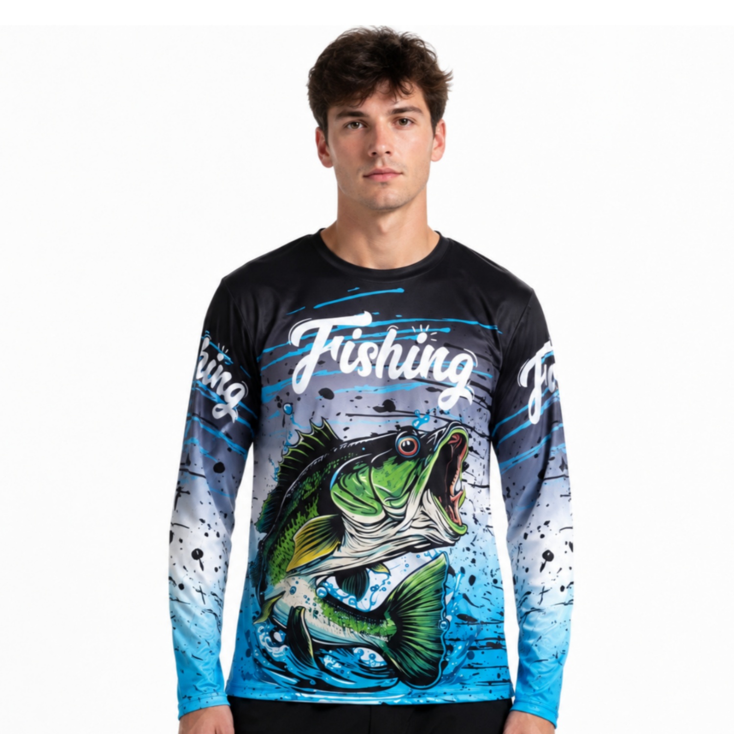 Men's Polyester Spandex Sublimated Crew Neck Long Sleeves Fishing Shirt – T Shirts – Promocollection – available in PMS