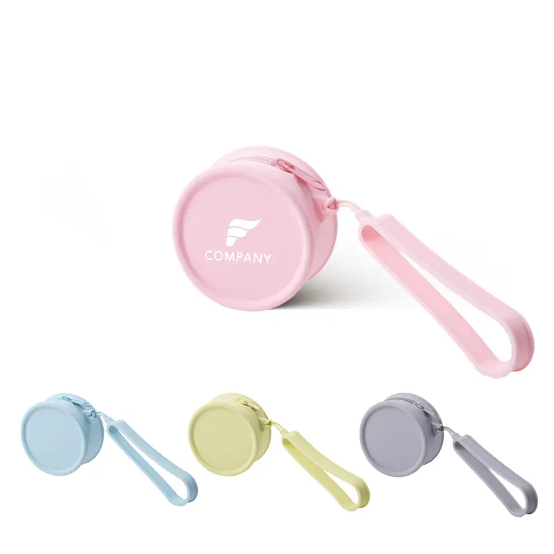 Round Silicone Coin Pouch – Misc Bags – available in blue, green, grey, pink colours