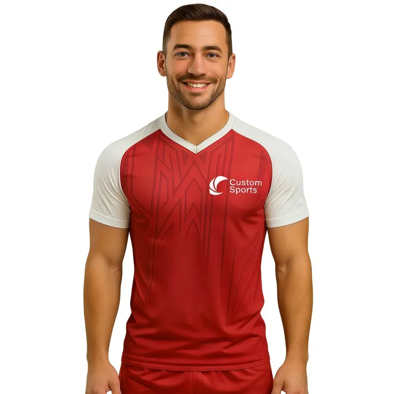 100% Polyester Micro Mesh Sublimated V-Neck Raglan Sport Tee Shirt – T Shirts – available in multi colour
