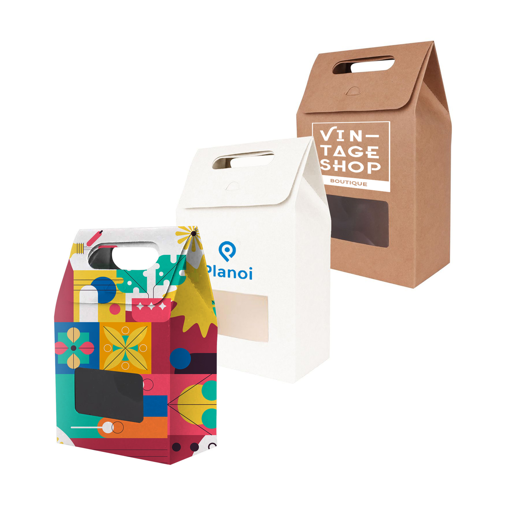 Die cut Handle Bag with Window(160x270x90mm)
