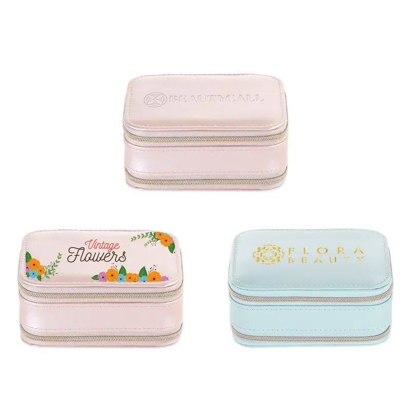 Fashion PU Leather Jewellery Case with Mirror – Misc Bags – available in blue, pink colours