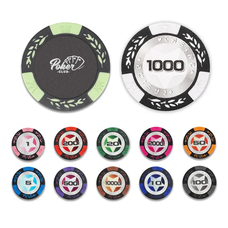 Wheat stalk Clay Poker Chips – Games – available in blue, brown, green, grey colours and 5 more