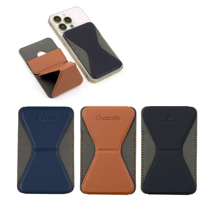 PU Magsafe Phone Stand Card Holder – Phone Accessories – available in black, blue, brown colours