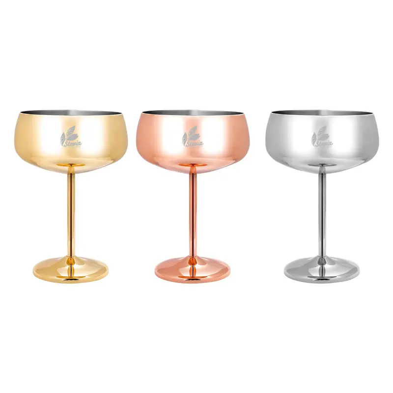 Stainless Steel Cocktail Coupe – Misc Drinkware – available in gold, silver colours