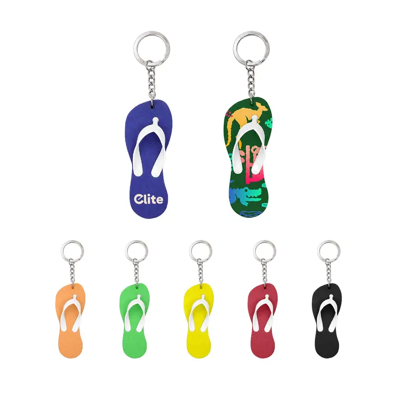 Thongs Shape EVA Keychain – Keyrings – available in black, blue, green, orange colours and 2 more