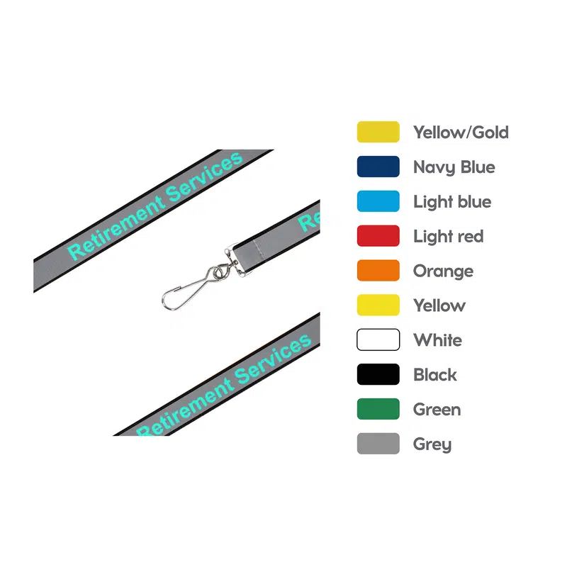 Safety Lanyard – Lanyards – available in black, blue, gold, green colours and 5 more